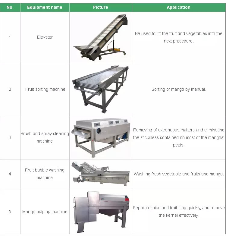 Concentrated Mango Juice Production Line