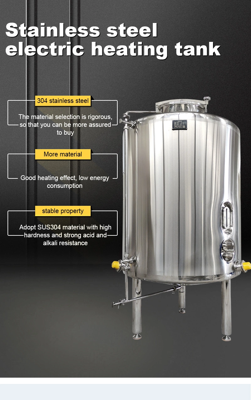 Tanque de almacenamiento de agua con medición de calefacción eléctrica de acero inoxidable de 1000 l