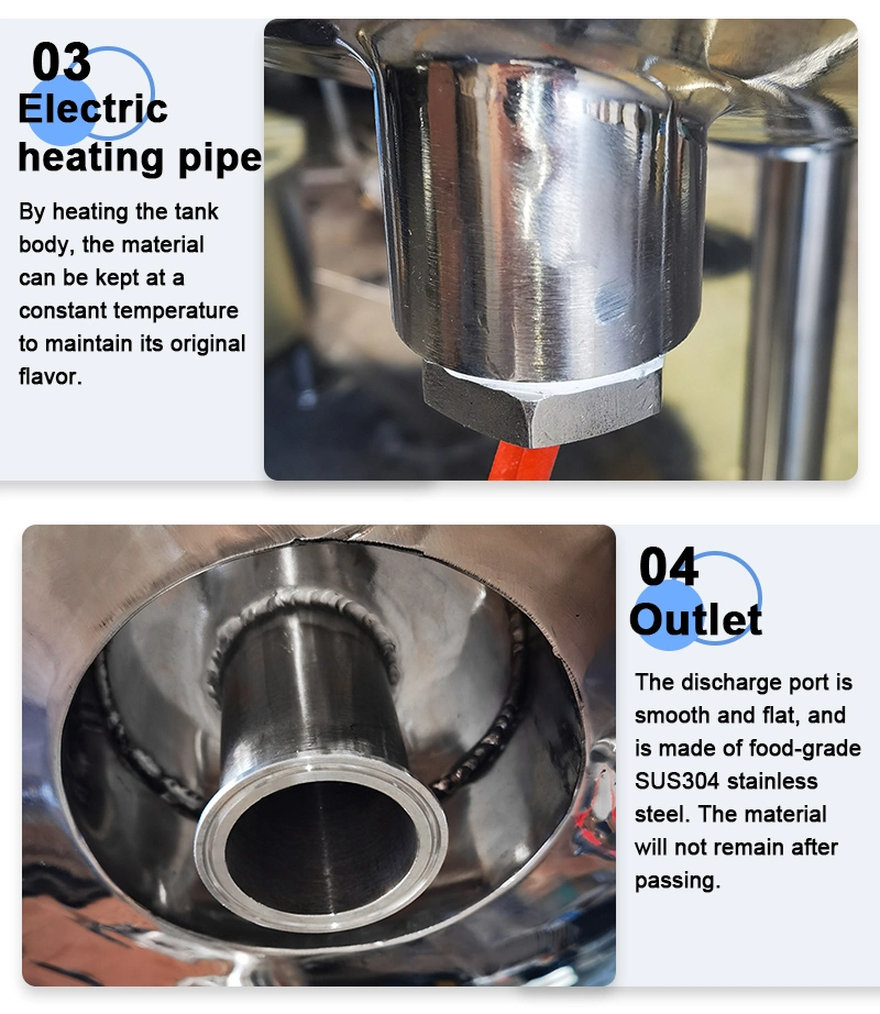 Tanque de mistura de derretimento de açúcar e chocolate de aquecimento elétrico de aço inoxidável de 100L / Tanque de armazenamento de retenção