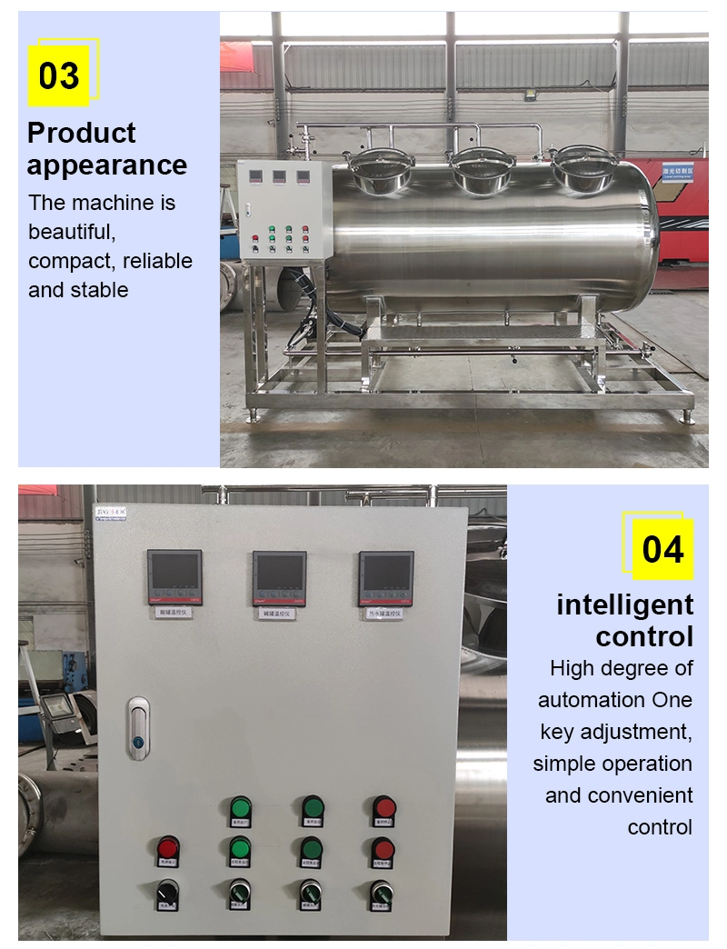 Sistema de limpieza CIP con calefacción eléctrica integrada de 800 l para alimentos y bebidas