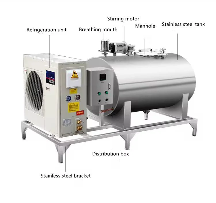 Milk Cooling Tank 1000 Liters Horizontal Milk Cooling Tank Stainless Steel