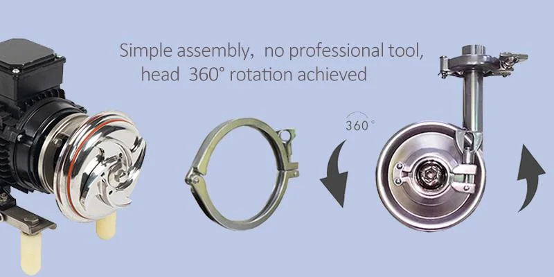 3 кВт санитарный центробежный насос из нержавеющей стали пищевого класса с электродвигателем