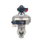 Sanitary Pneumatic Butterfly Valve with Aluminum Actuator Solenoid Valve and Limit Switch