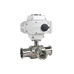 Sanitary Stainless Steel Pneumatic Electric Actuator Three Way Ball Valve