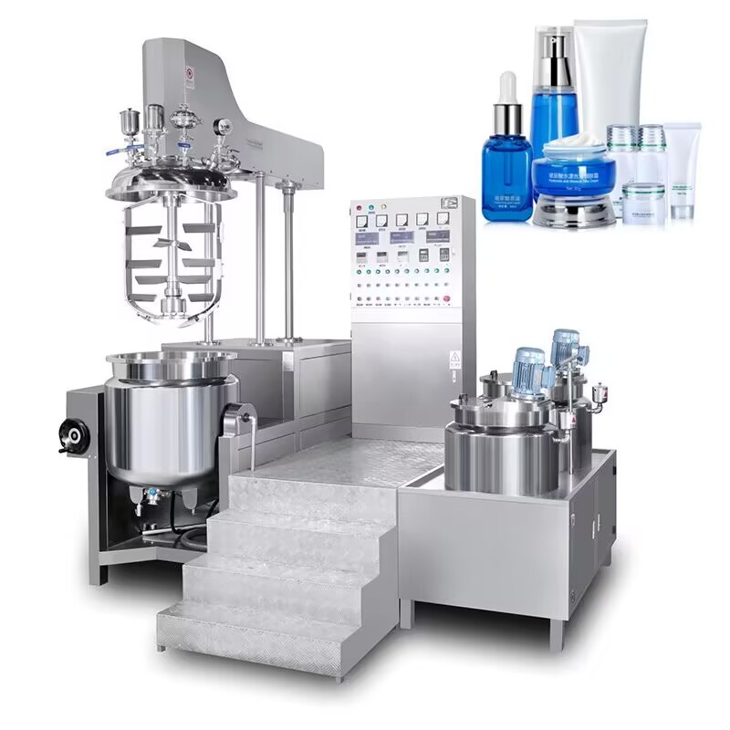 Pharmaceutical Cosmetics Liquid Soap Face Body Face Facial Cream Aloe Vera Vacuum Emulsifying Homogenizer Emuslifier Mixing Tank Mixer Machine with Agitator